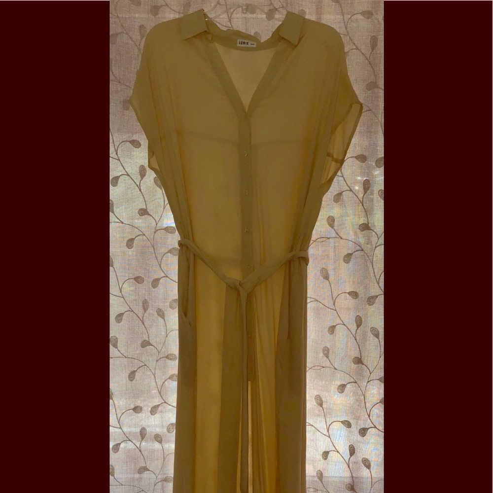 Yellow button front maxi dress